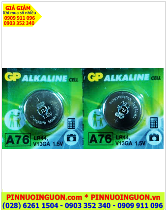 GP A76 _Pin A76 LR44 357 AG13; Pin cúc áo 1.5v Alkaline GP A76 LR44 357 AG13 chính hãng 